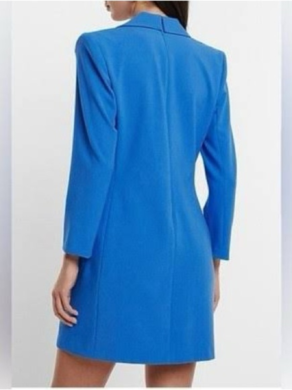Express Women'Blue Double-Breasted Blazer Mini Blazer Dress Size Medium - Picture 7 of 7